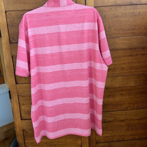 ⛳️🏌️🍓Like New Johnnie-O Wide Striped Strawberry (Heathered Pinks) Polo Men’s XL - Picture 10 of 17